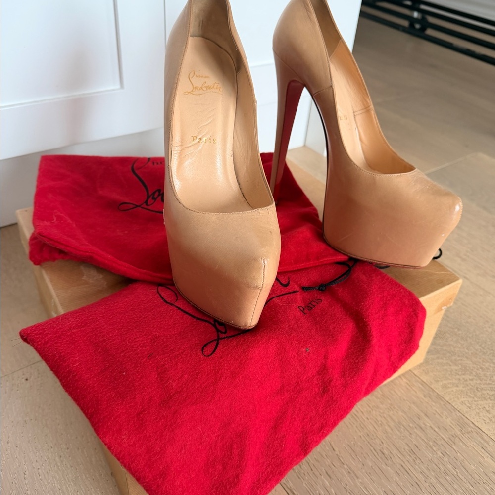 Christian Louboutin Nude Platform Heels